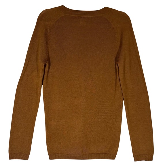 J Crew 100% Merino Wool Lightweight Cardigan Sweater Sz M Brown Button Front - Picture 2 of 9